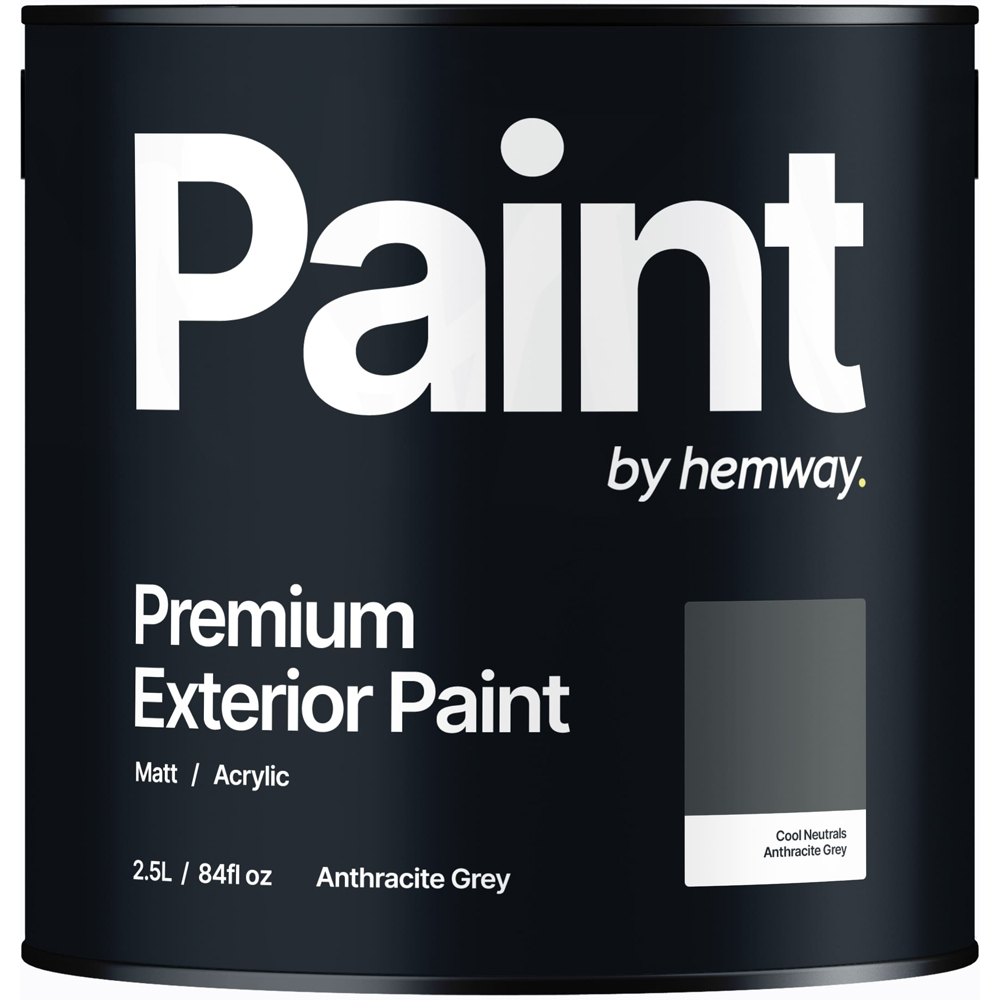 Hemway Anthracite Grey Exterior Matt Acrylic Emulsion Paint 2.5L Image 2
