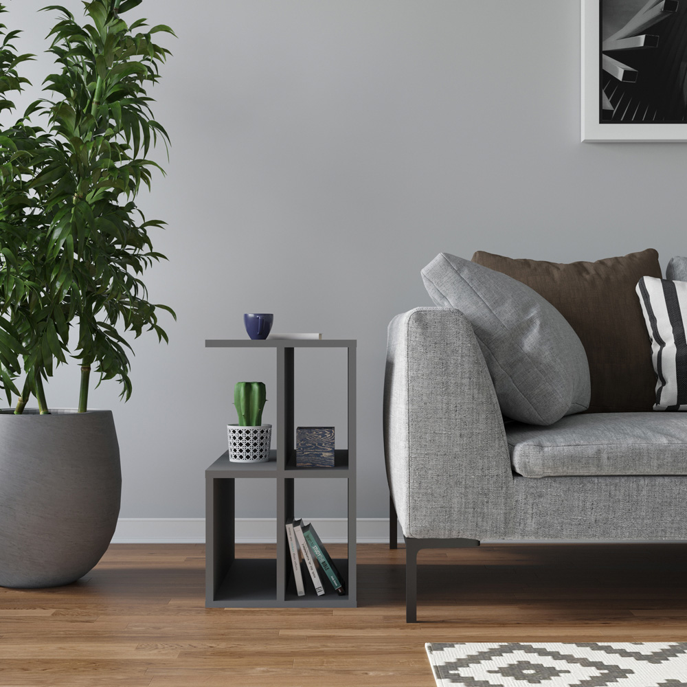 Decorotika Lauron 4 Shelf Anthracite Side Table Image 3