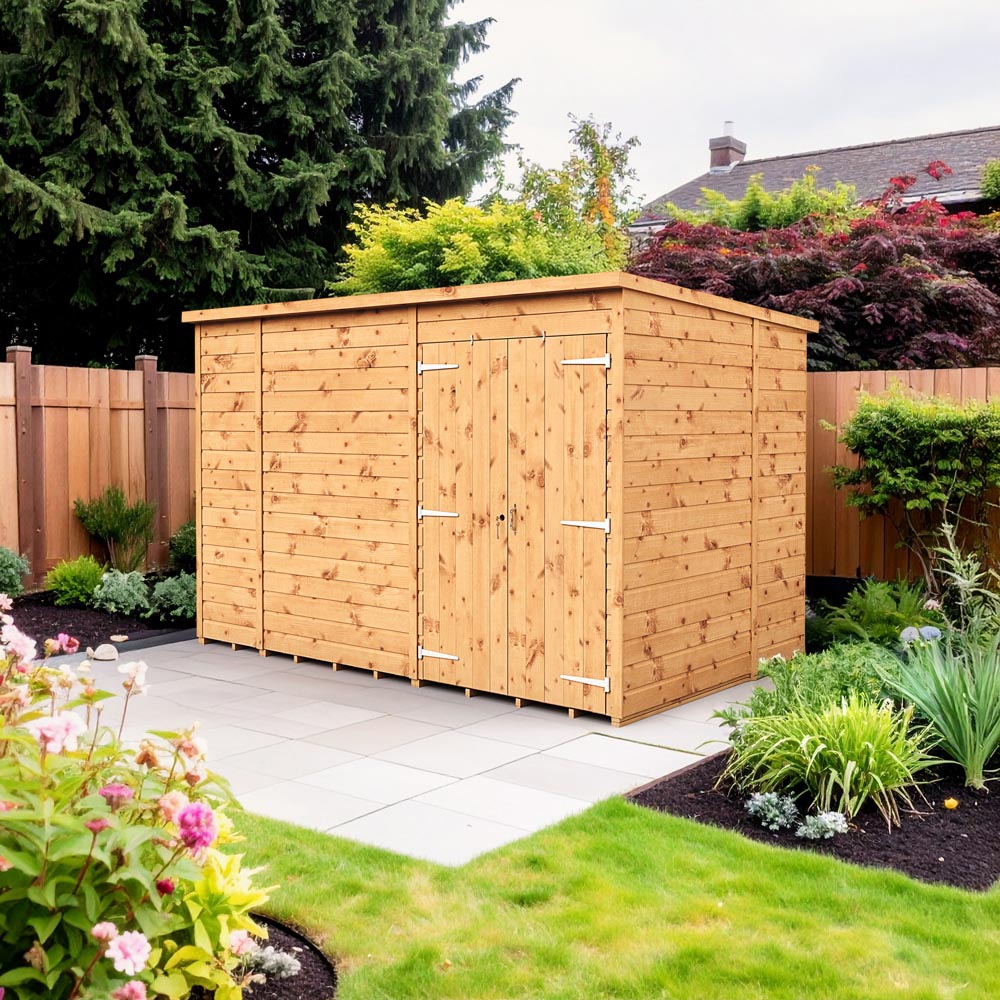 Empire Sheds 10 x 6ft Double Door Tongue and Groove Wooden Pent Garden Shed Image 2