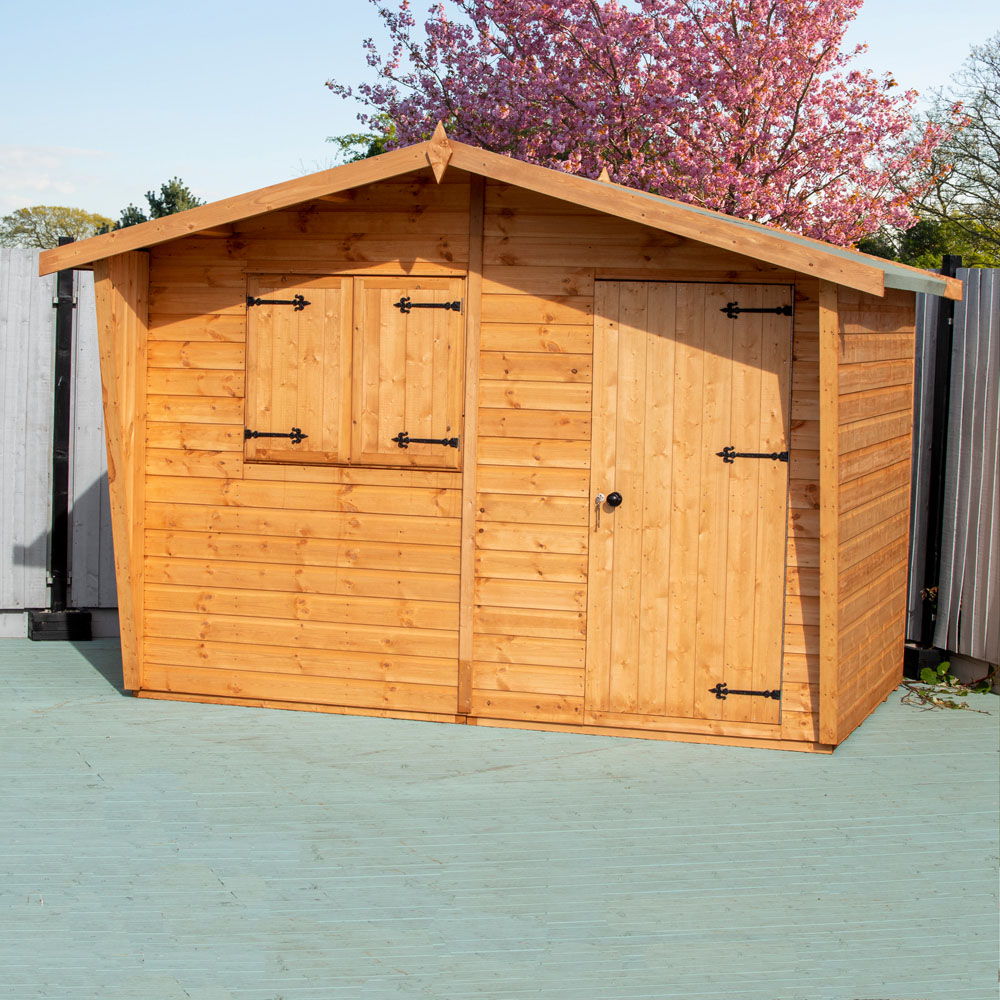 Shire 10 x 10ft Shiplap Style C Security Cabin Apex Garden Shed Image 4