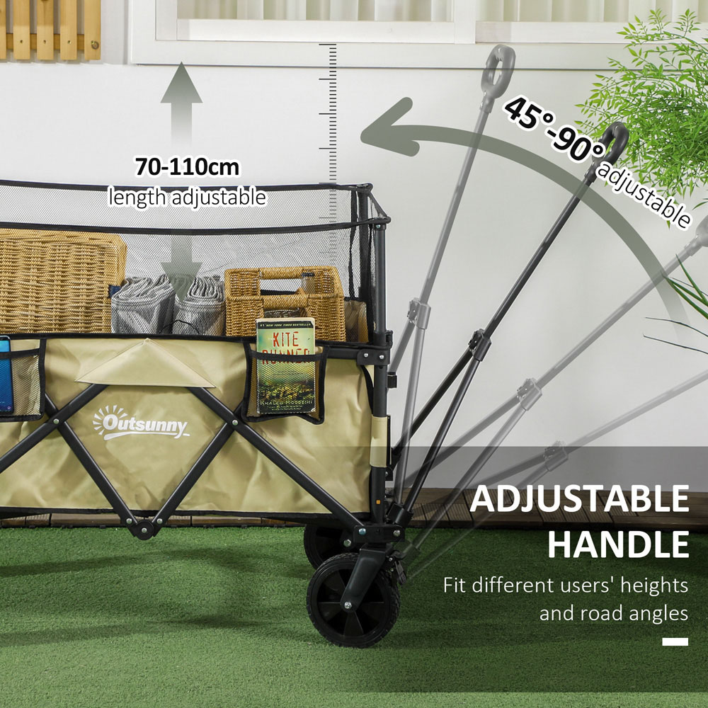 Outsunny Khaki Folding Garden Trolley 180L Image 6