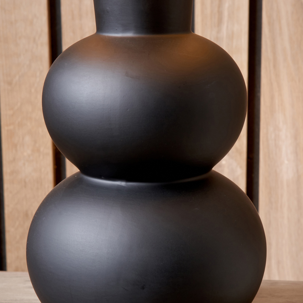 Pacific Lifestyle Aaliyah Black Curved Bottle Ceramic Table Lamp Image 4