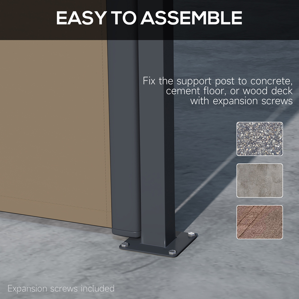 Outsunny Khaki Retractable Side Awning 4 x 1.8m Image 7