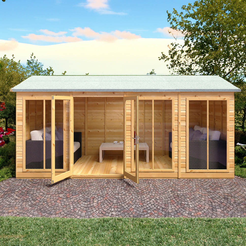 Shire Mayfield 16 x 6ft Double Door Traditional Summerhouse Image 6
