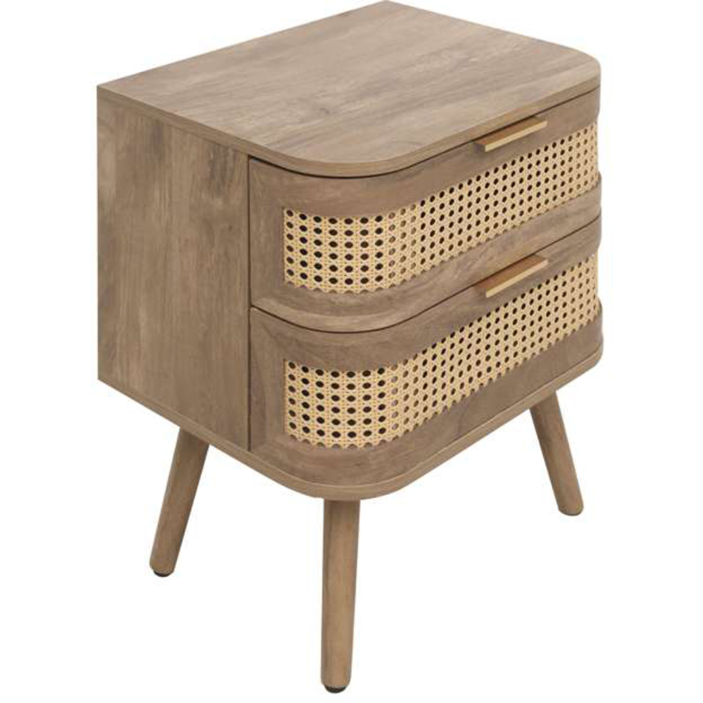 Birlea Noah 2 Door Rattan Effect Bedside Table Image 3
