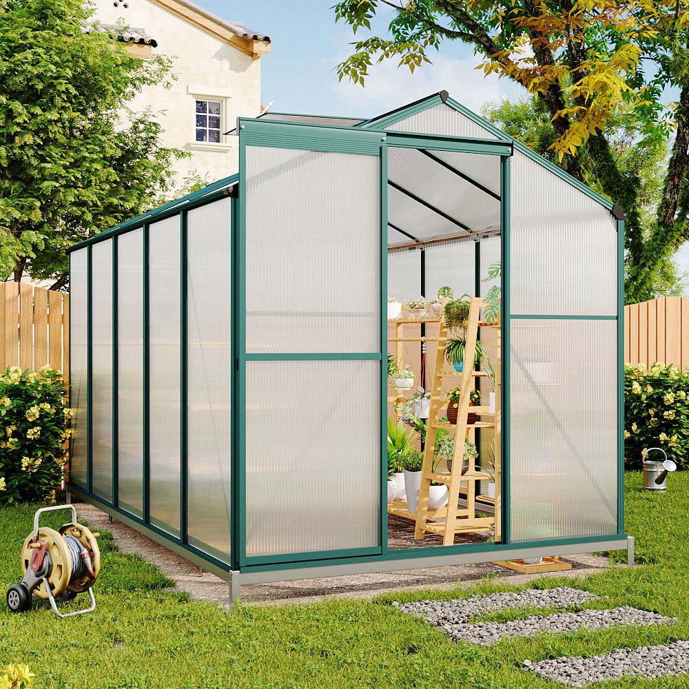 Living and Home Aluminium Frame 6 x 10ft Greenhouse with Base Image 7
