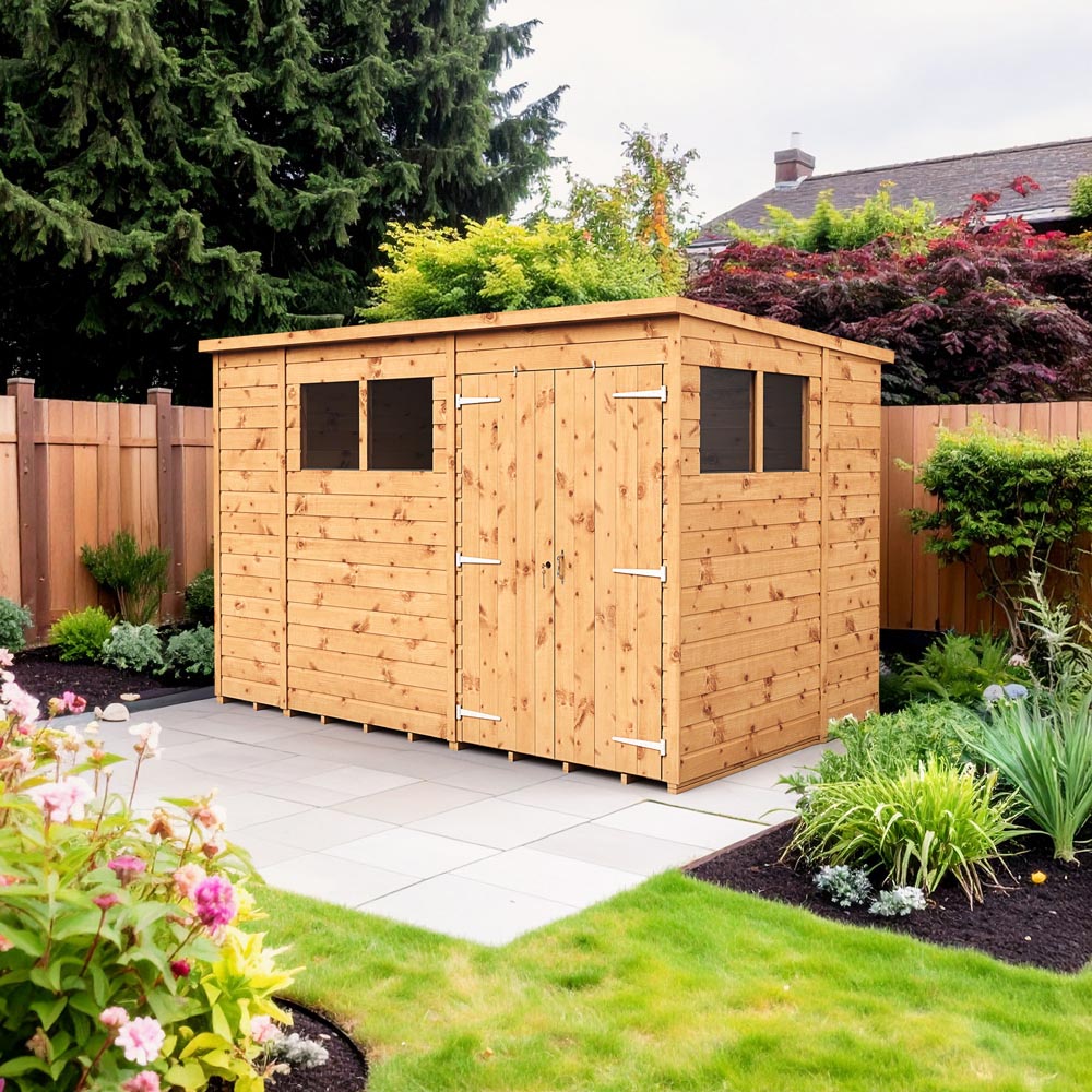 Empire Sheds 10 x 6ft Double Door Tongue and Groove Wooden Pent Garden Shed Image 2