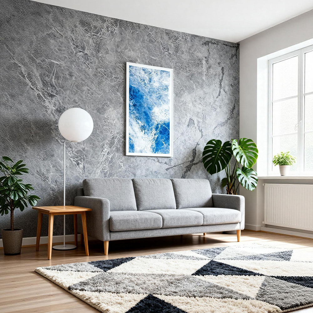Living and Home Dark Grey Peel and Stick Marble Wall Backsplash Tile 60 x 30cm 10 Pack Image 4