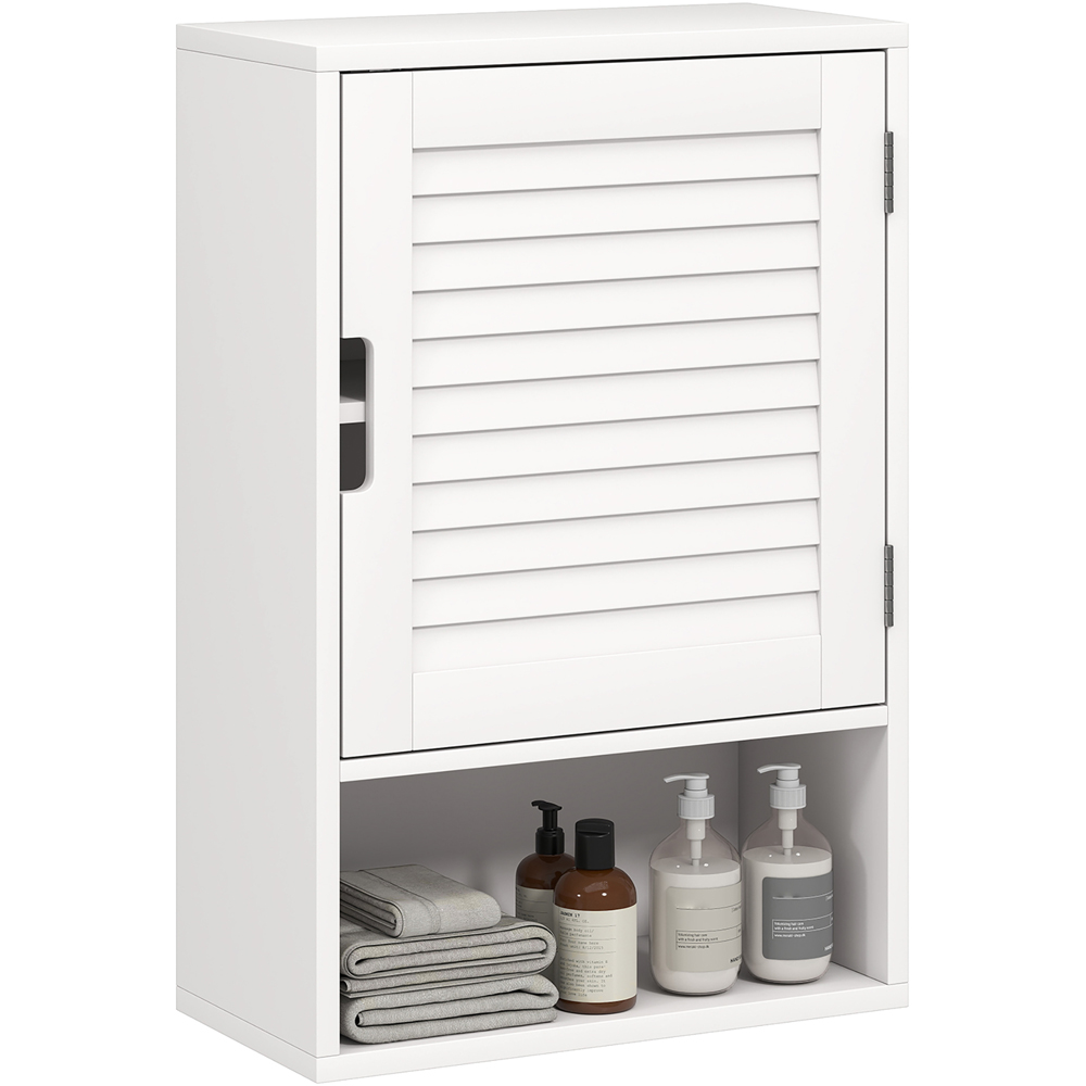 Portland Single Door Single Shelf White Wall-Mounted Bathroom Storage Cabinet Image 2