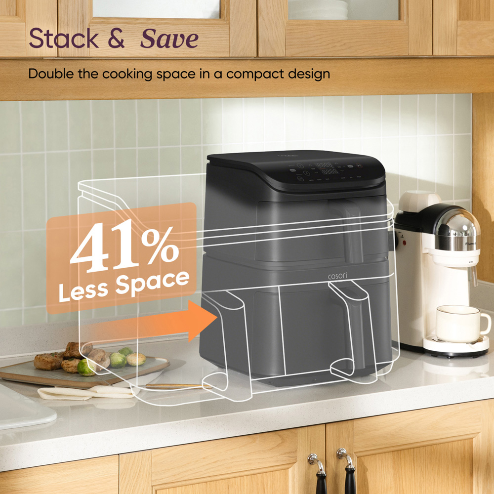 Cosori CAF-DC121-AUKR 6-in-1 Black Turbo Tower 10.8L Air Fryer Image 9