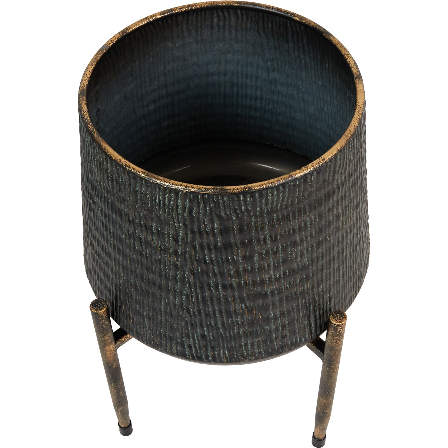 Metal Planter on Stand - Black Image 2