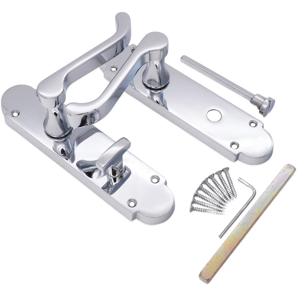 Spira Brass Oakley Polished Chrome Lever on Backplate Bathroom Door Handle 2 Pack Image 3