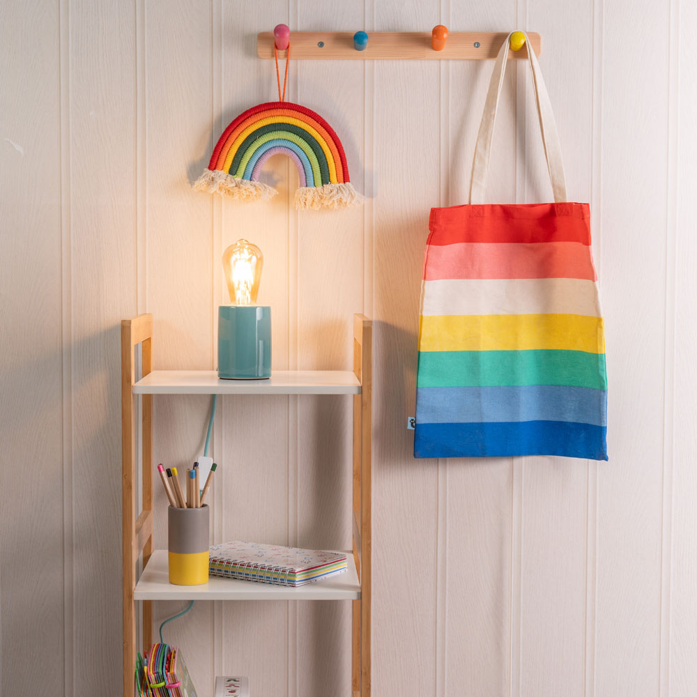 ValueLights Compact Teal LED Table Lamp Image 4