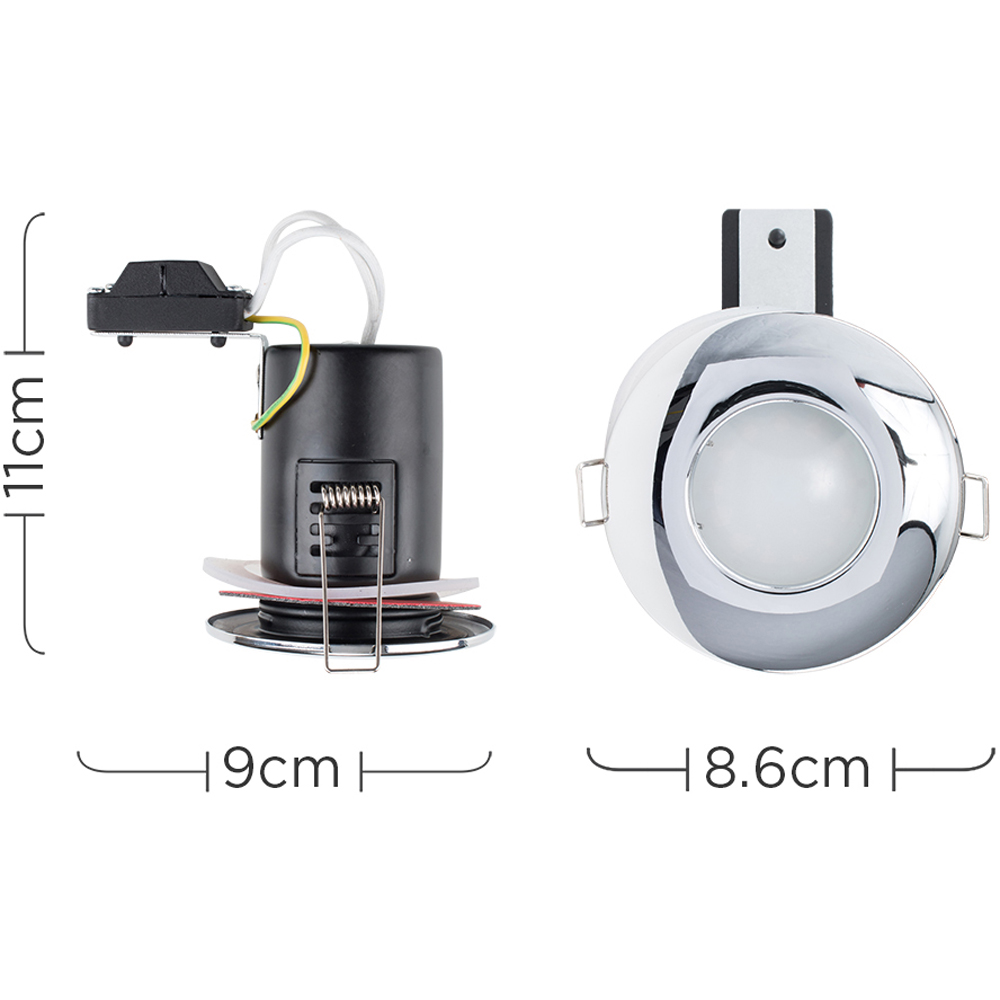 ValueLights Chrome IP65 Cool White LED Ceiling Downlight 10 Pack Image 4