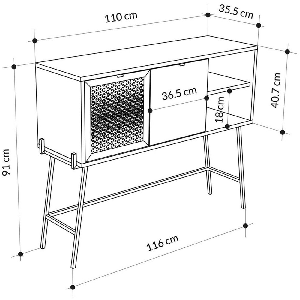 FWStyle Naive 2 Door Sapphire Oak and Black Sideboard Image 7