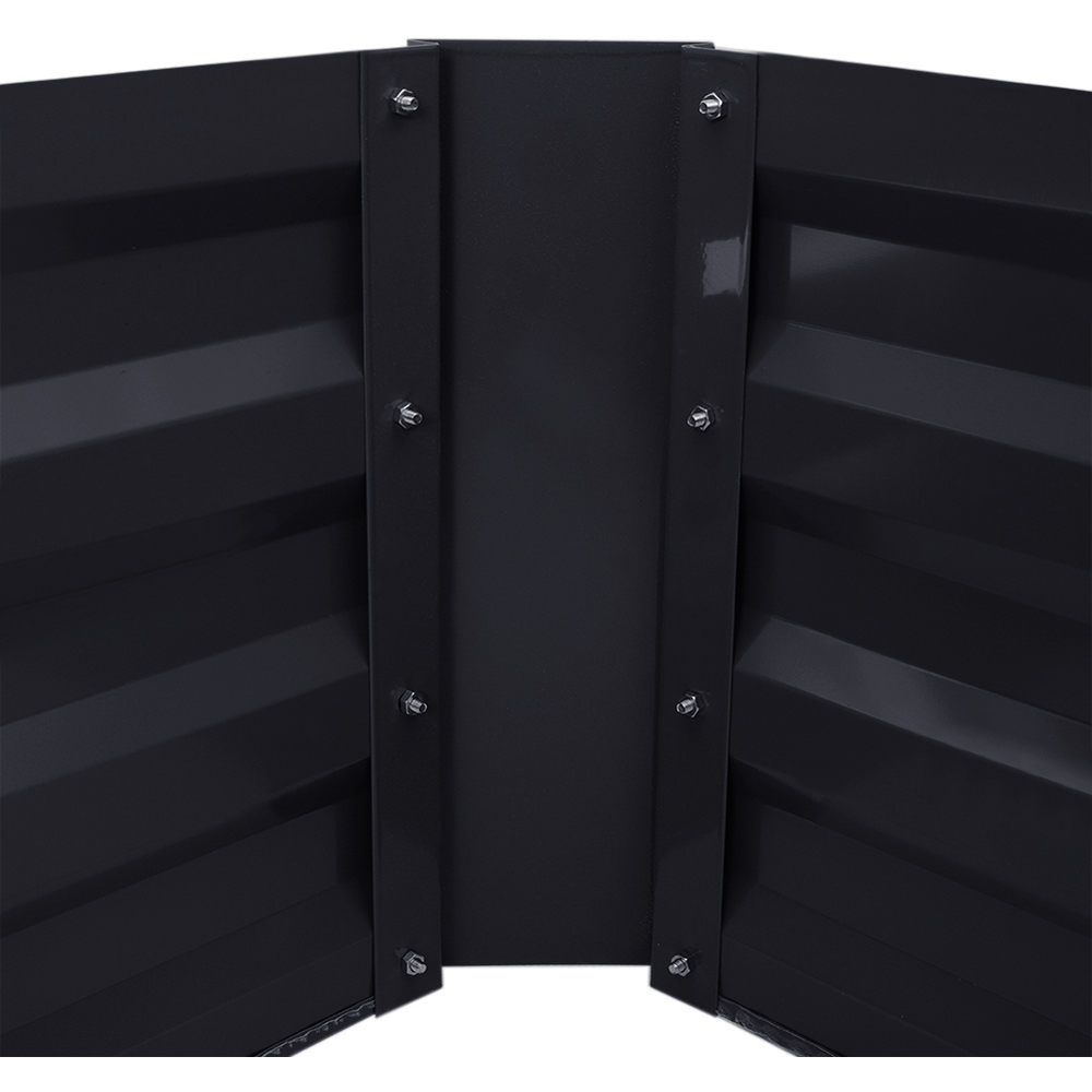 Living and Home 3.9 x 2.9ft Black Rectangle Weather Resistant Steel Raised Garden Bed Image 5