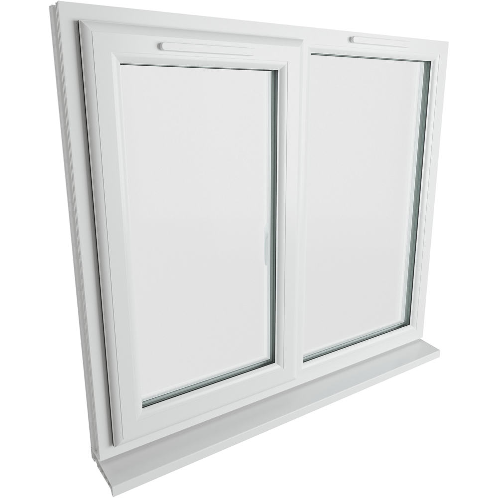 Crystal uPVC Double Glazed Window LH Side Hung Next to a Fixed White Clear Glass 1190x1040mm Image 9