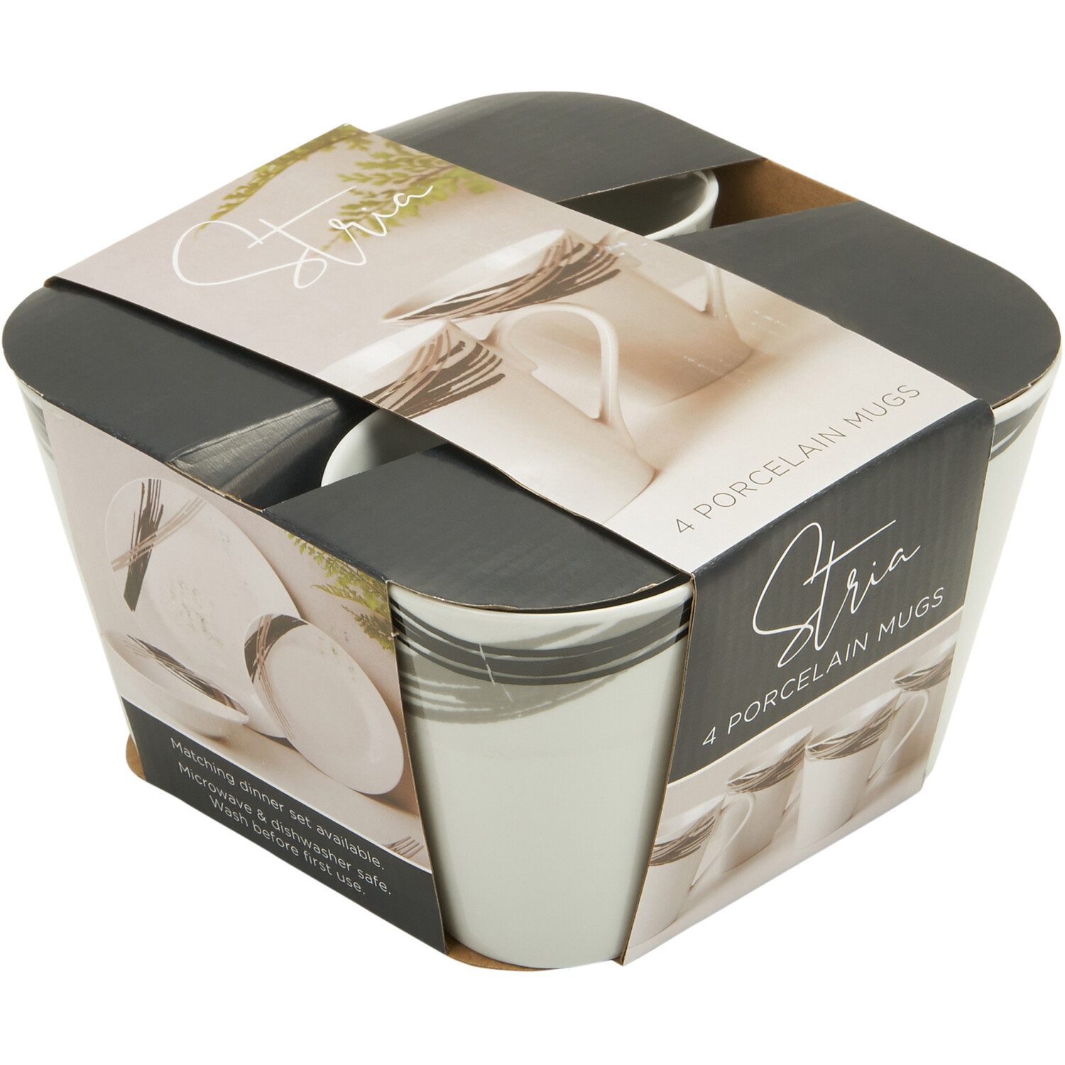 Pack of 4 Stria Mugs - White Image 2