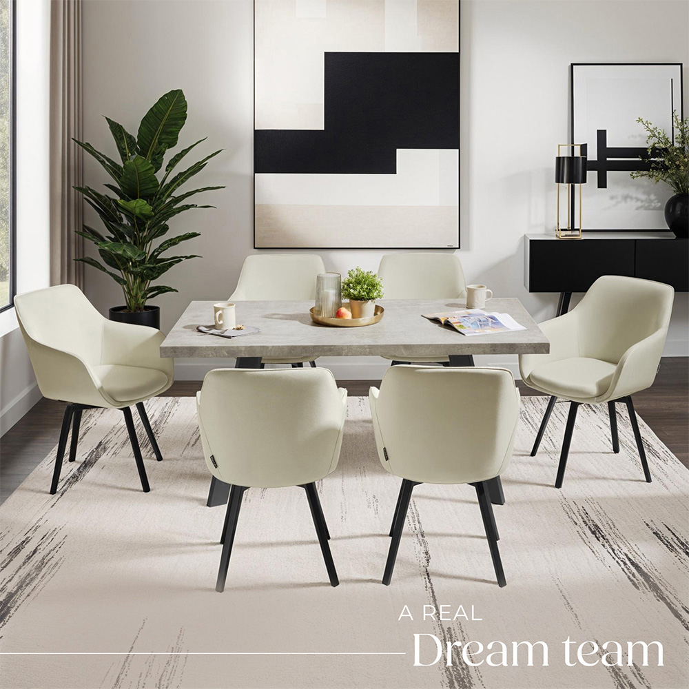 tectake Alicon Set of 4 Greige Dining Chair Image 4