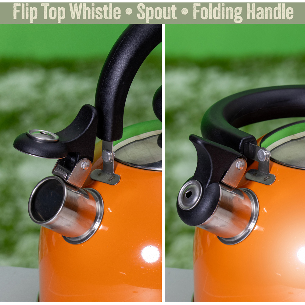 Milestone Camping Orange Stainless Steel Kettle 2L Image 5