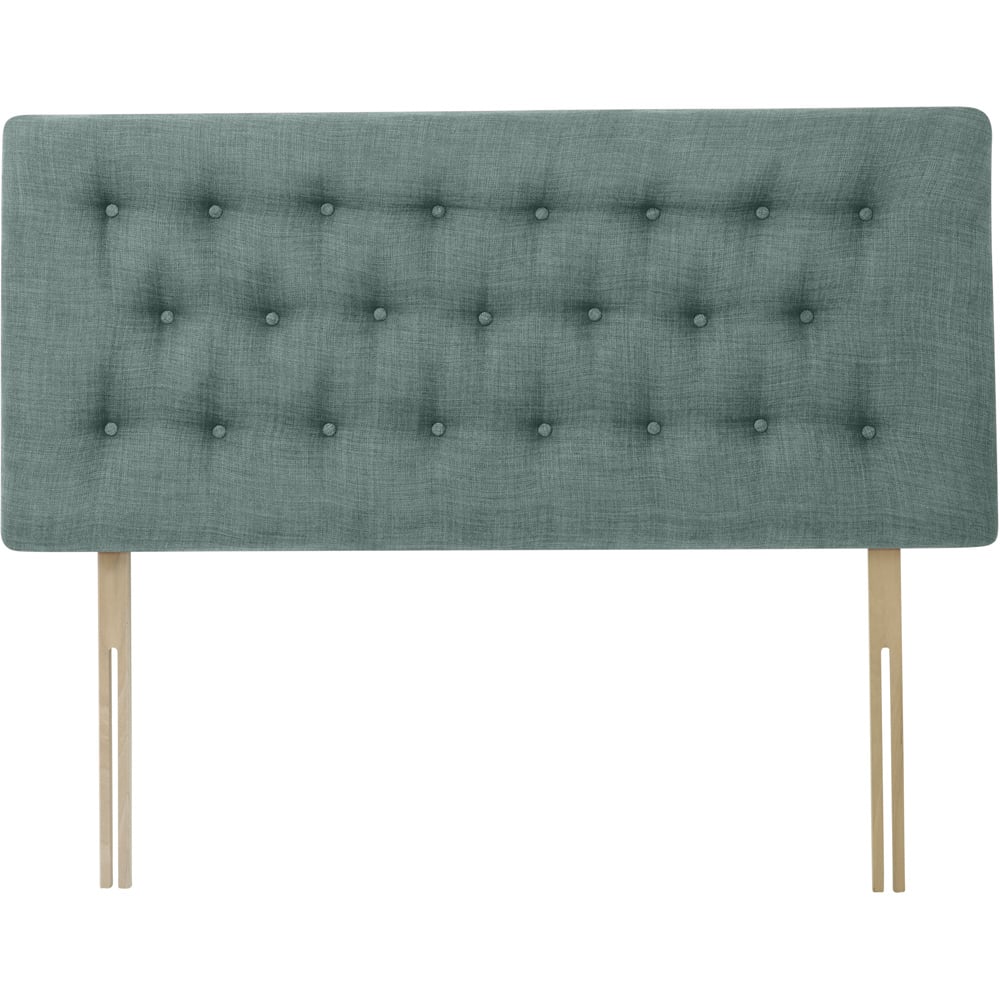 Bedmaster Lona Single Duck Egg Linen Buttoned Headboard Image 2