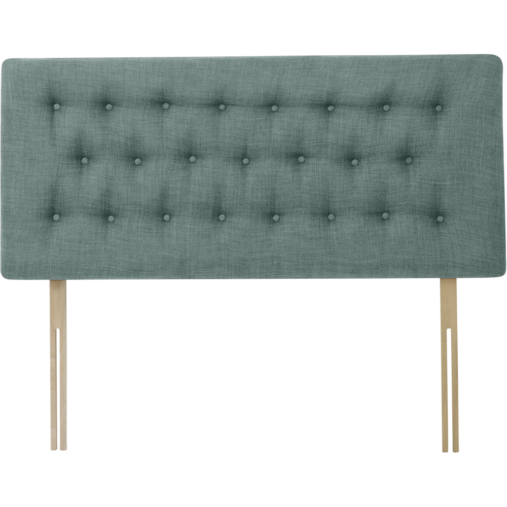 Bedmaster Lona Small Double Duck Egg Linen Buttoned Headboard Image 2