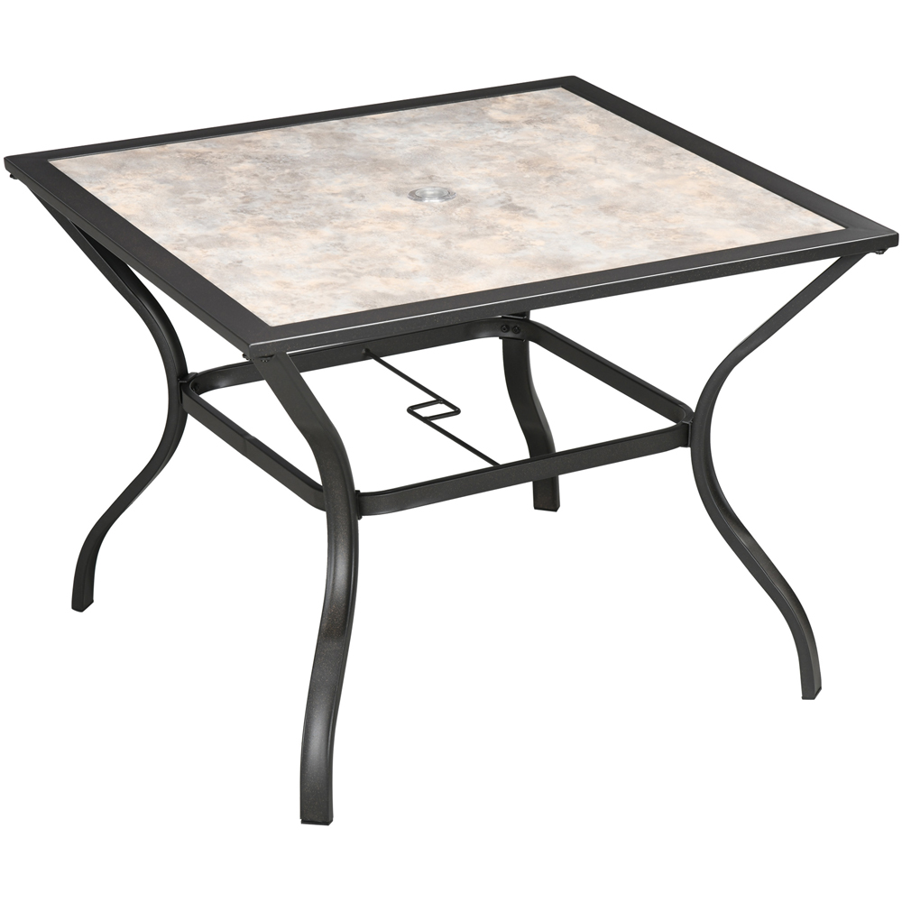 Outsunny 4 Seater Square PC Board Tabletop Garden Dining Table Grey Image 2