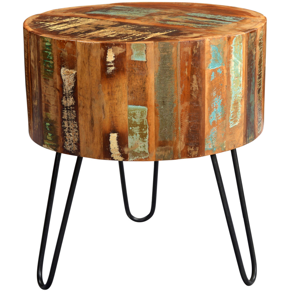 Brooklyn Camea Wooden Drum Side Table Image 2