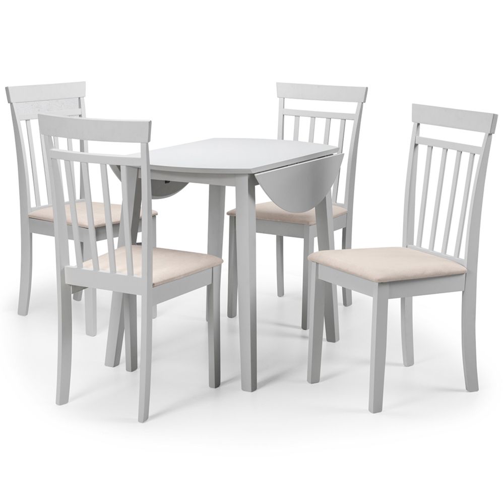 Julian Bowen Coast 4 Seater Grey Dropleaf Table Set Image 3
