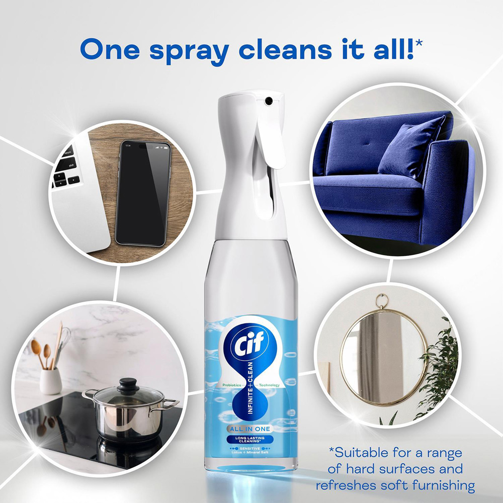 Cif Infinite Clean All in One Lotus and Mineral Salt Cleaner Spray 590ml 6 Pack Image 3