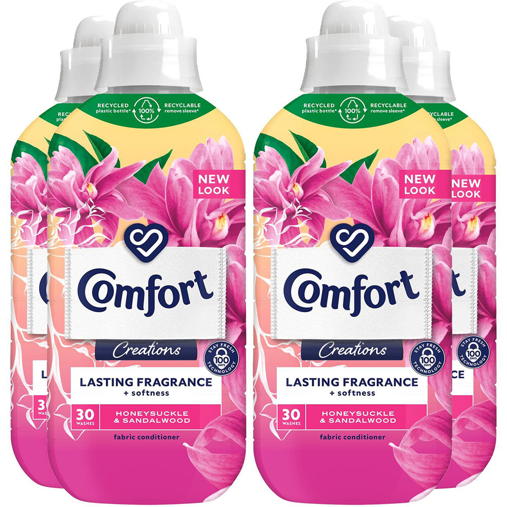Comfort Creations Honeysuckle and Sandalwood Fabric Conditioner 30 Washes 900ml 4 Pack Image 1