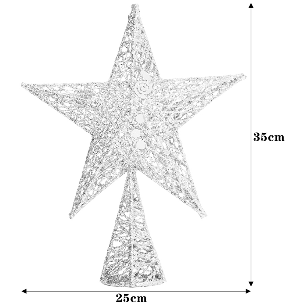 Living and Home Silver Start Wrought Iron Christmas Tree Topper 35cm Image 9