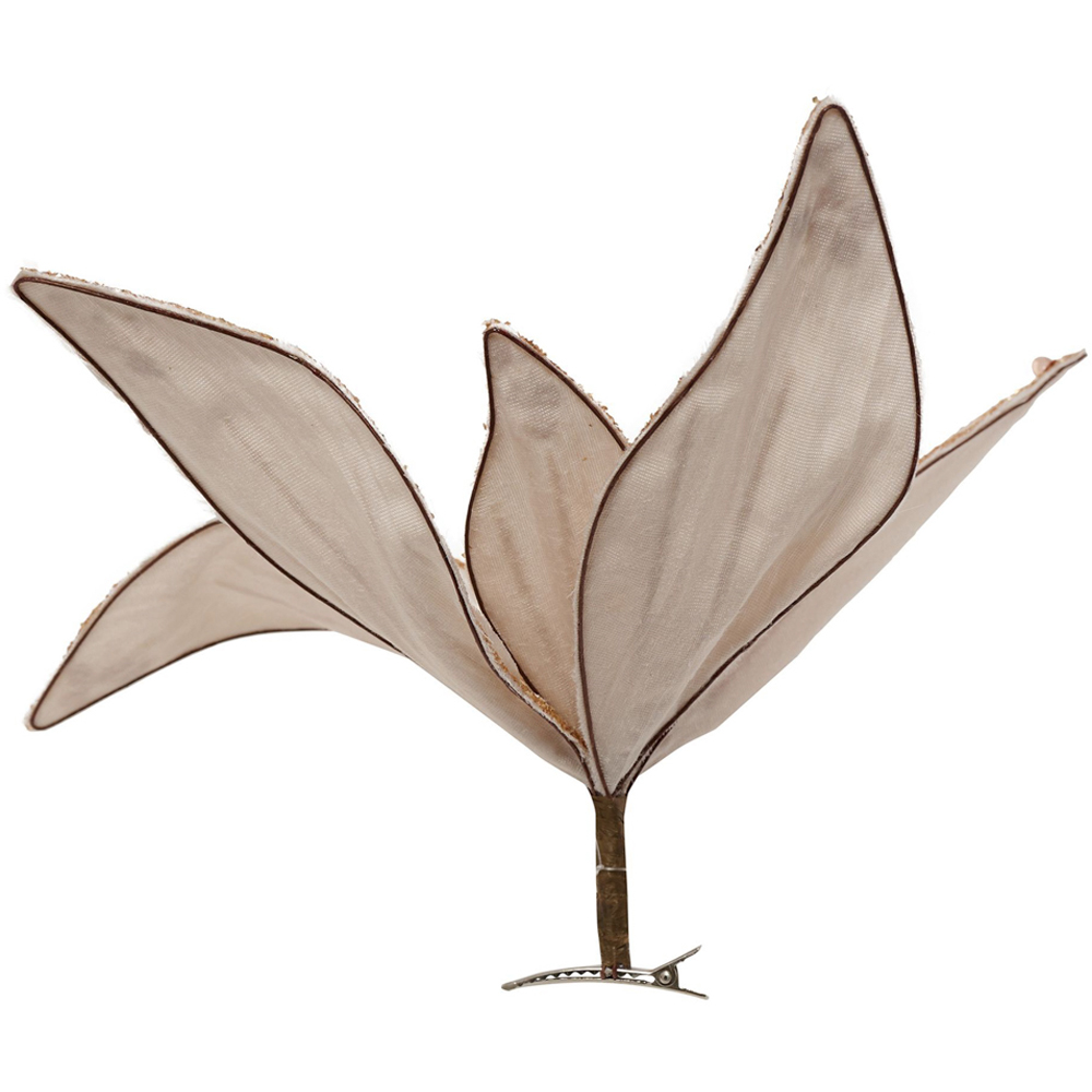 The Seasonal Gift Co. Bellini Champagne Velvet Gold Glitter Flower Clip Image 3