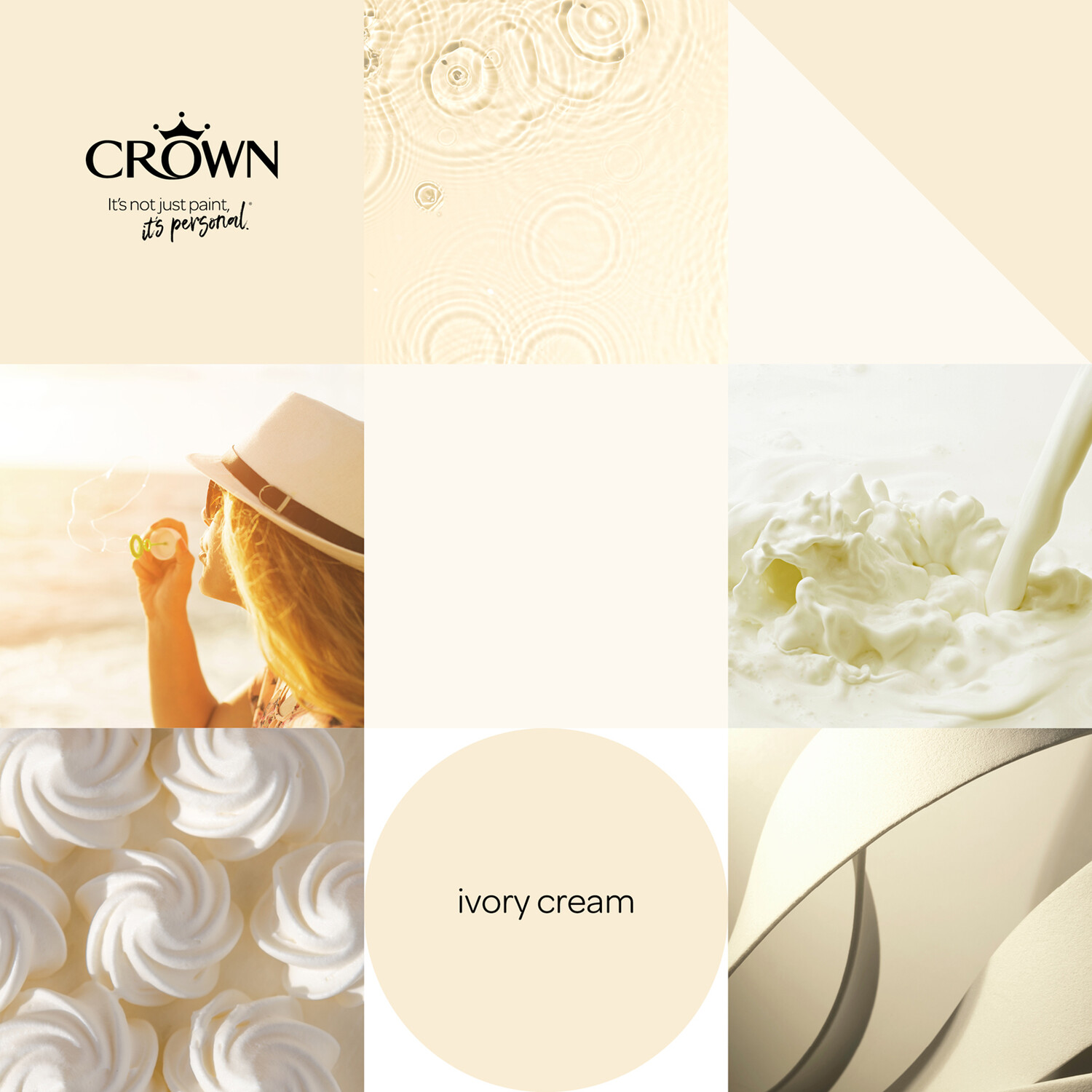 Crown Walls & Ceilings Ivory Cream Mid Sheen Emulsion Paint 2.5L Image 7
