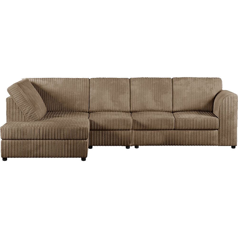 Luxor 4 Seater Coffee Jumbo Cord Left Hand Facing Full Back L Shaped Corner Sofa Set Image 2