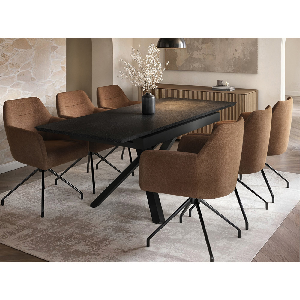 SOLACE+CO Isla Set of 2 Brown Swivel Dining Chair Image 6