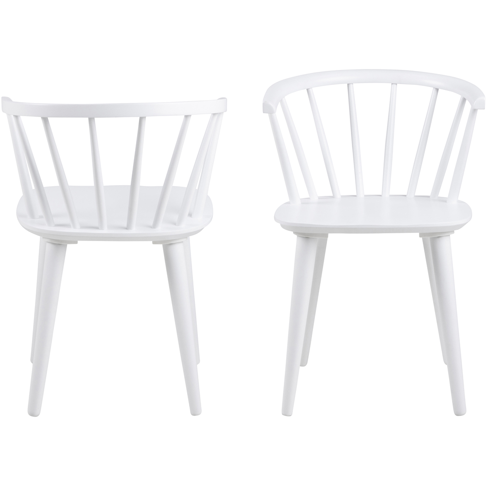 Florence Ida Set of 2 White Dining Chair Image 2