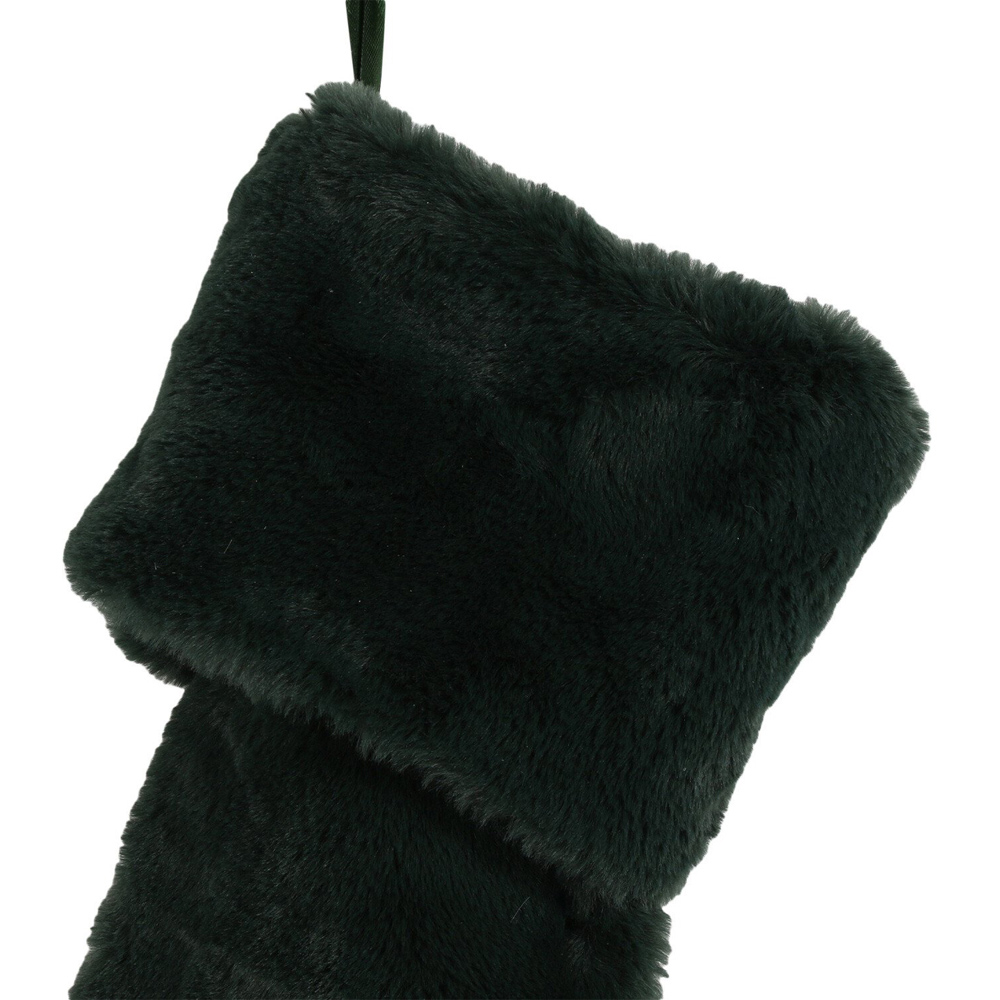Green Faux Fur Stocking Image 3