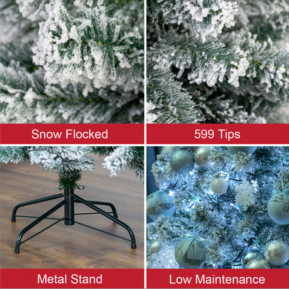 The Christmas Workshop Snowy Cone Fir Artificial Xmas Tree 6ft Image 8