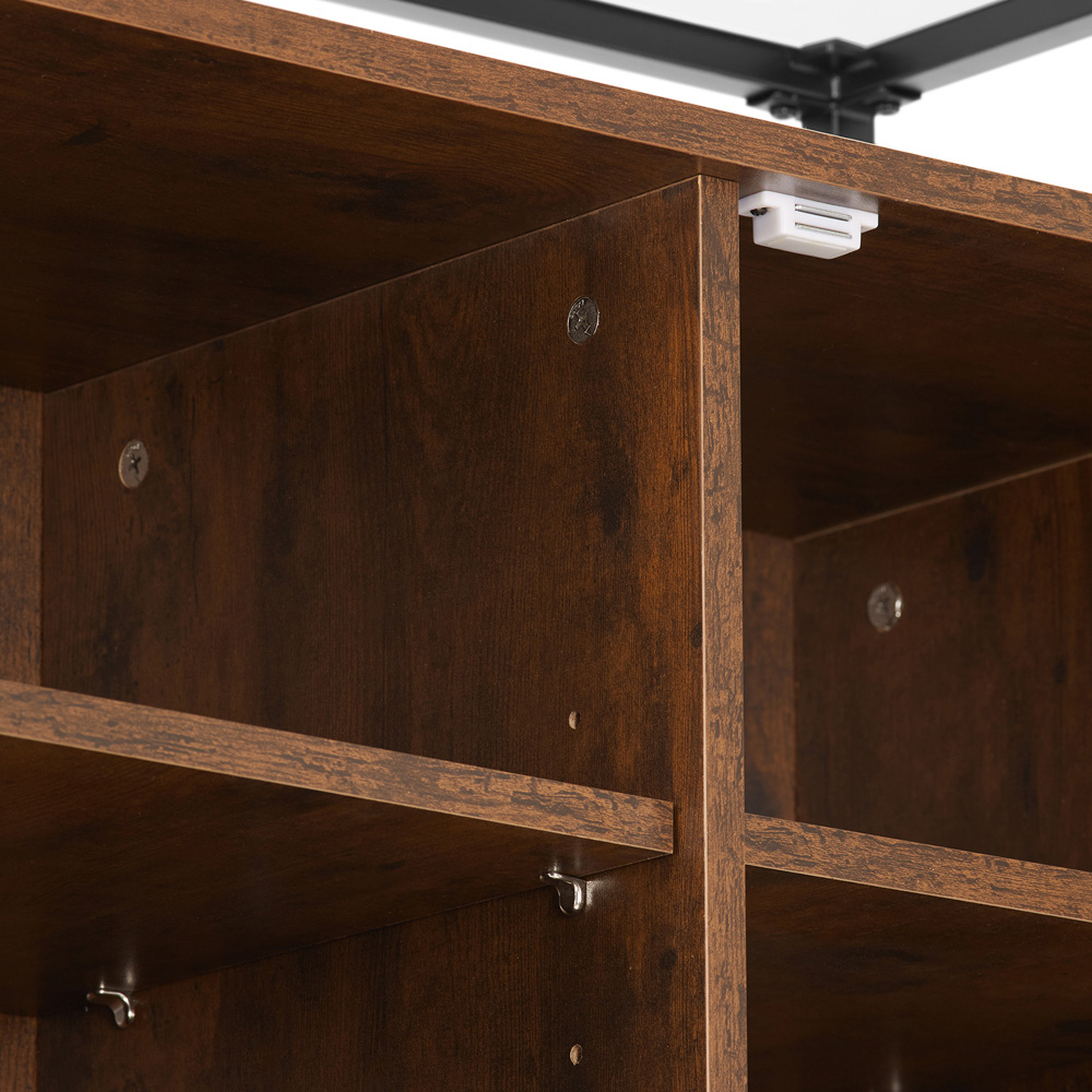 tectake Oldham 2 Compartment Dark Wood Sideboard Image 6