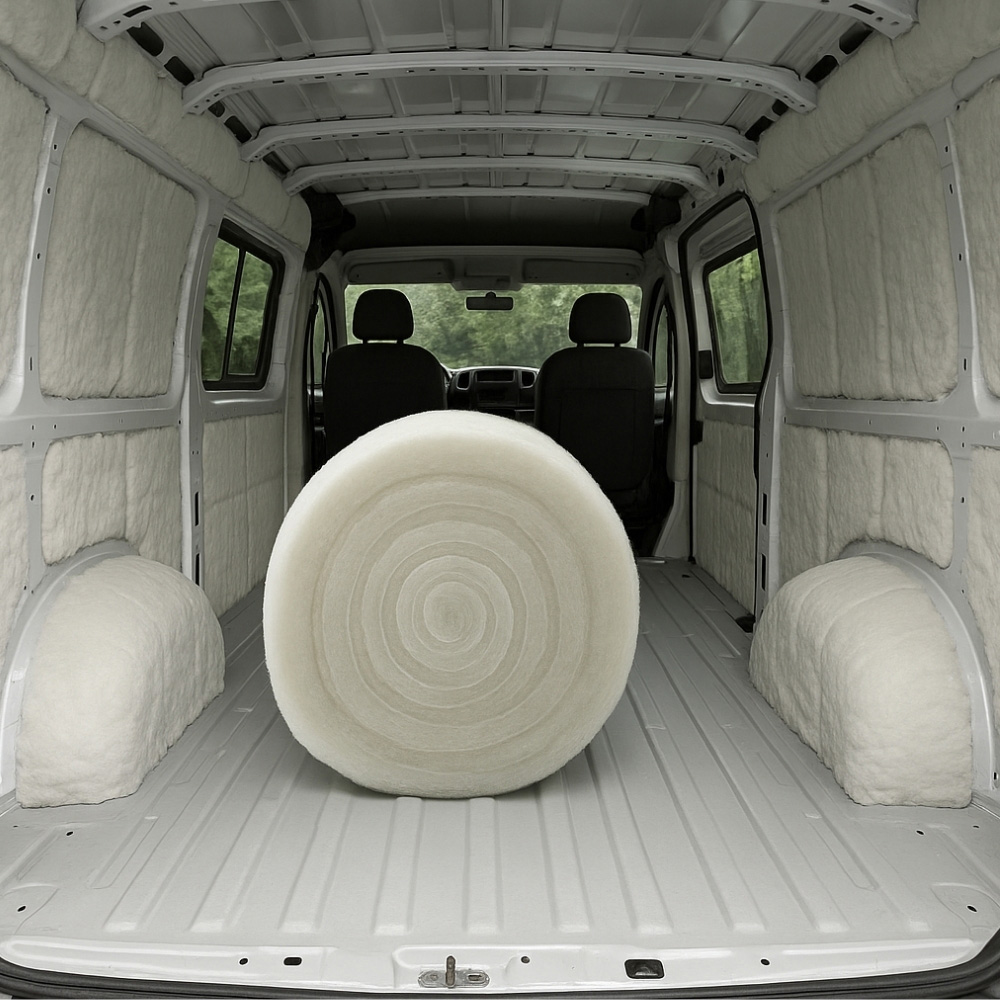 MHG Textiles White Non-Itch Polyester Thermal Lining Campervan Insulation Roll 5m x 570 x 50mm Image 2