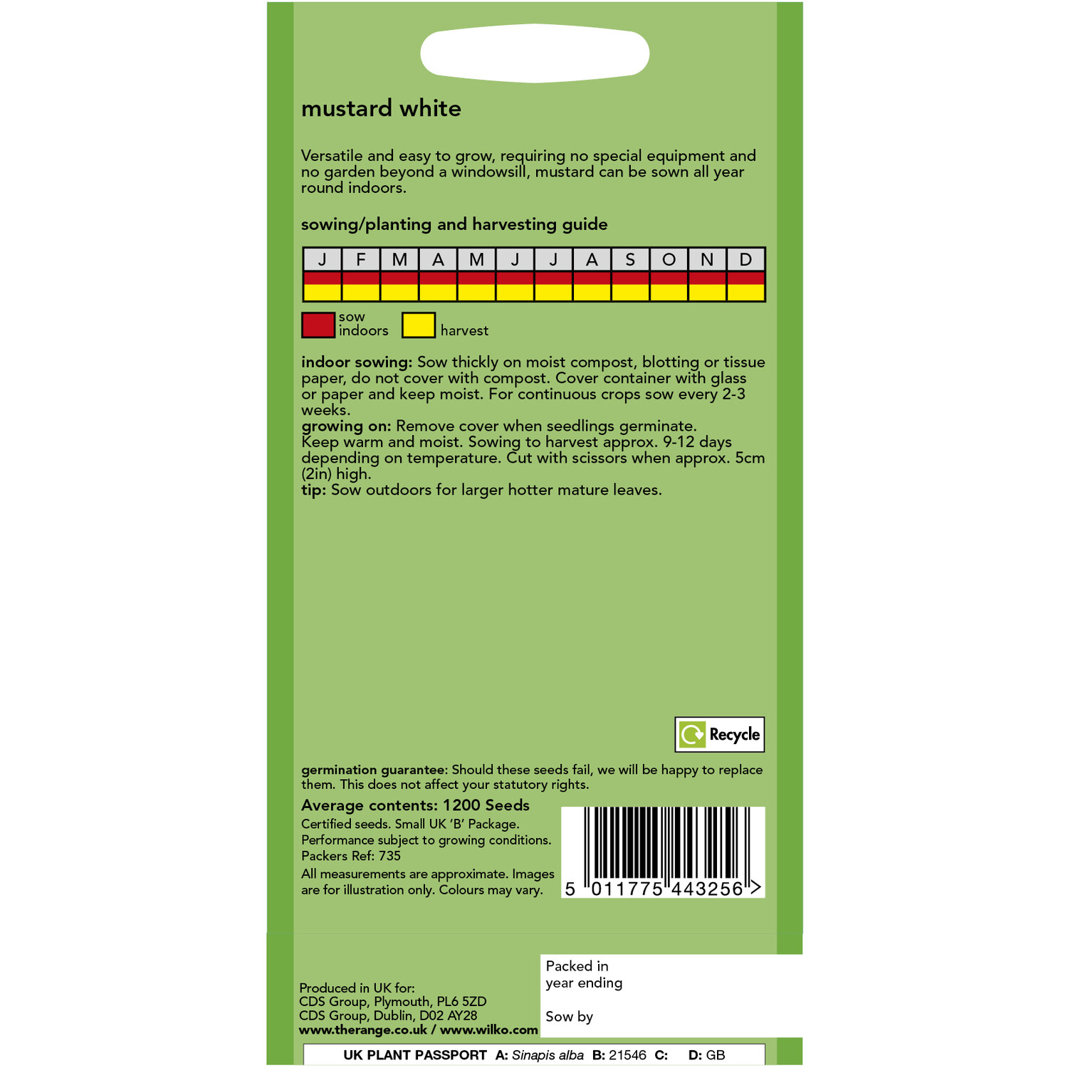 Wilko White Mustard Vegetable Seeds Image 2