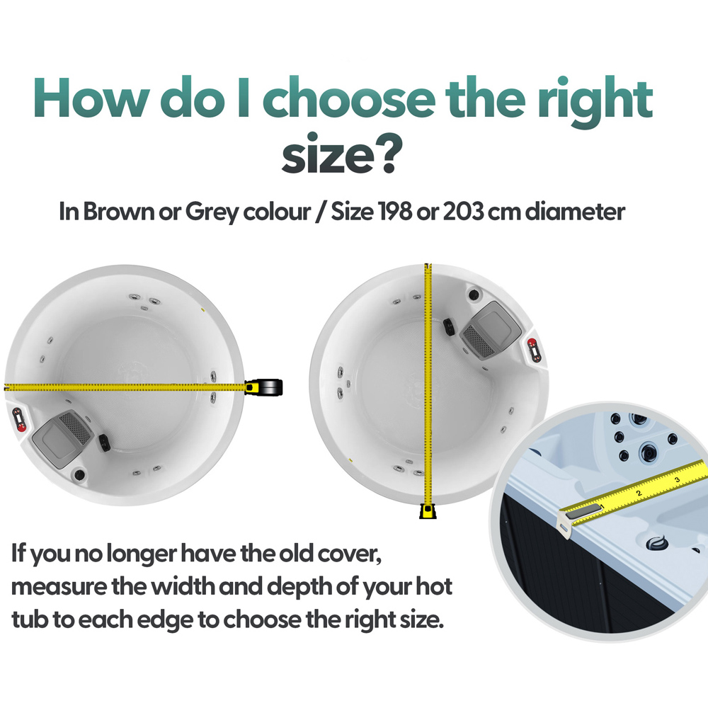 Canadian Spa Company Grey Round Hot Tub Cover 203cm Image 6