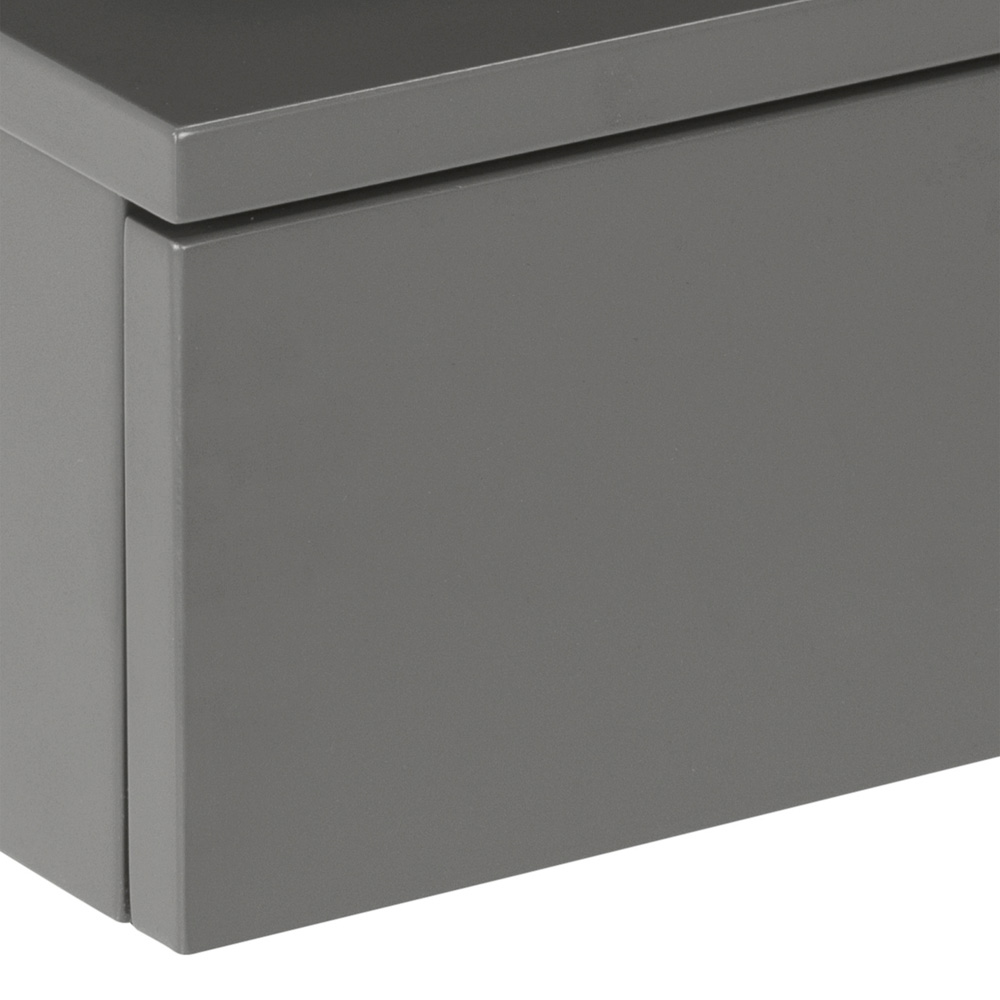 Florence Ashlan Single Drawer Grey Bedside Table Image 8