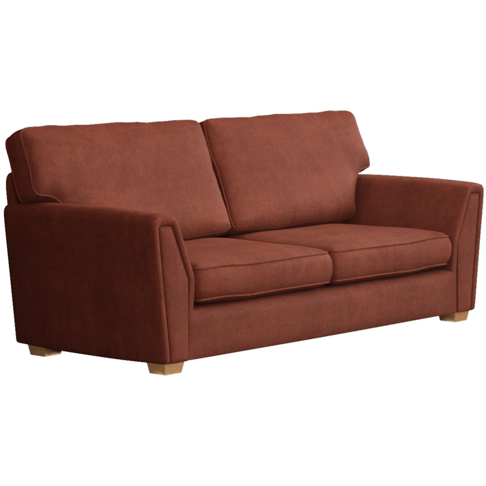 Wendleberry 5 Seater Marmalade Plush Velvet Fixed Back Sofa Set Image 3