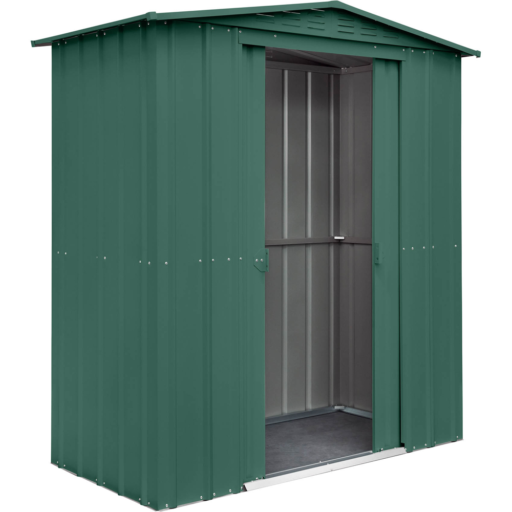 Globel 6 x 3ft 2 Door Green Metal Apex Garden Shed Image 2