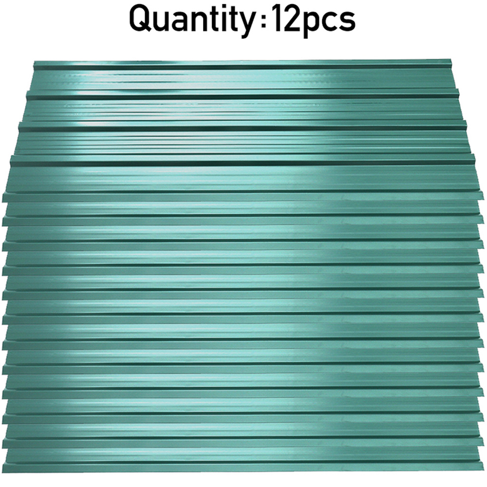 Living and Home 12 Piece Dark Green Zinc Steel Corrugated Pre Drilled Roof Panel 45 x 115cm Image 8
