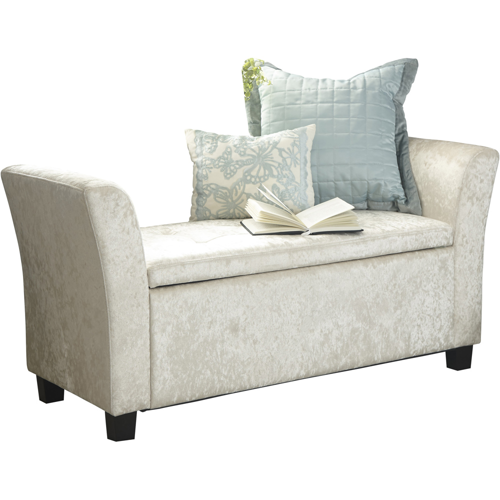 GFW Verona Crushed Velvet Upholstered Window Seat Image 2