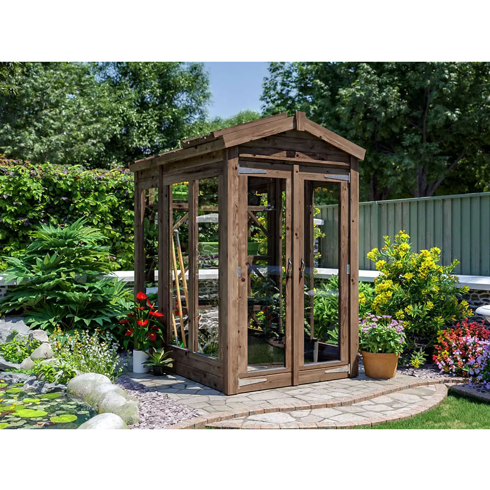 Dunster House Growzilla Brown Wooden 4 x 6ft Greenhouse Image 4
