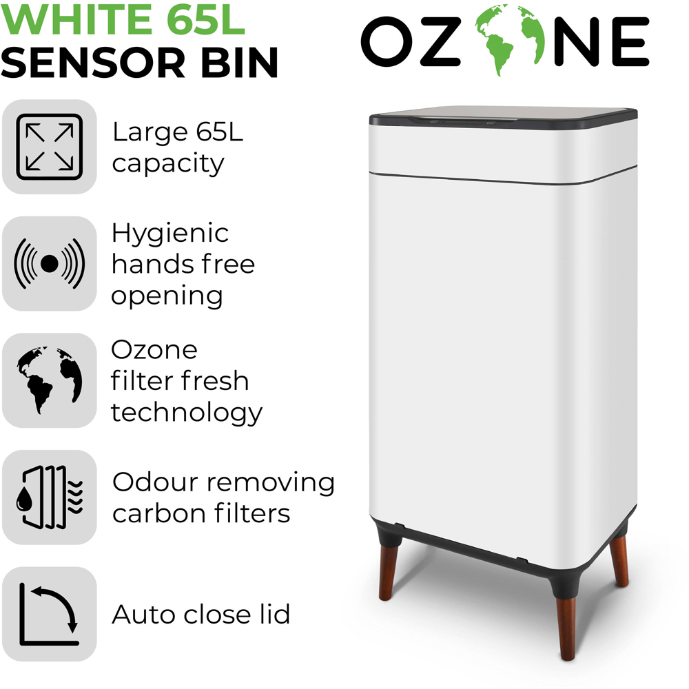 Tower Ozone White Sensor Bin 65L Image 4